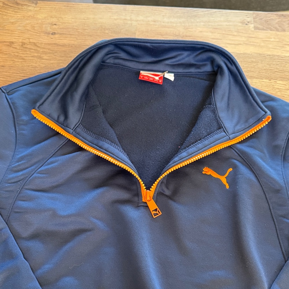 Puma Men's Performance Jacket in Navy and Orange